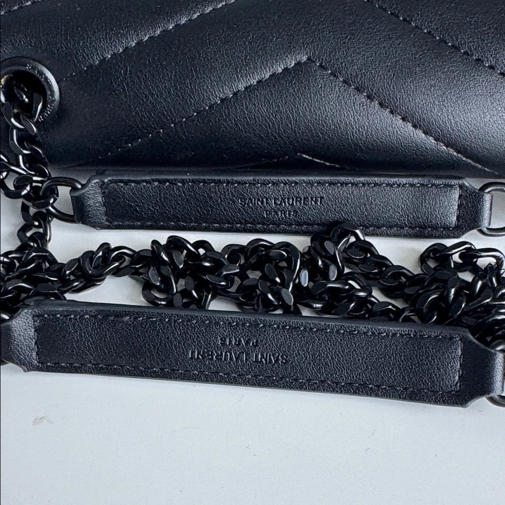 Yves Saint Laurent Black Chevron Shoulder Bag - Picture 12 of 13